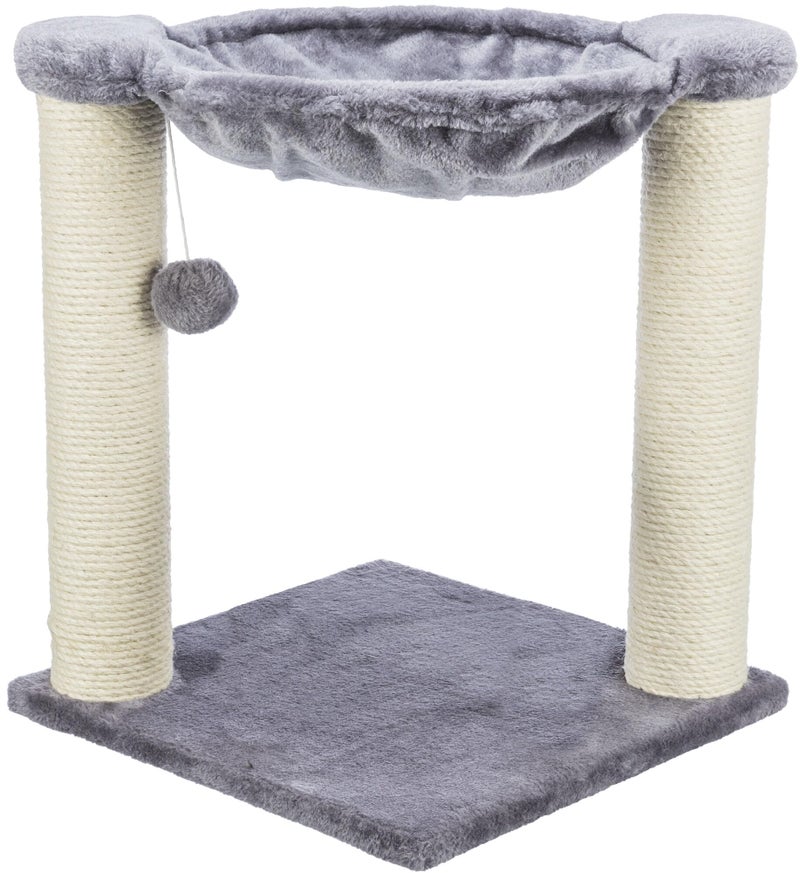 Trixie Baza Scratching Post â€“ Cat Tower with Sisal Rope, Cozy Hammock & Dangling Toy â€“ Durable Climber for Indoor Cats â€“ Gray, 15.7 x 15.7 x 19.7 in - Image 1